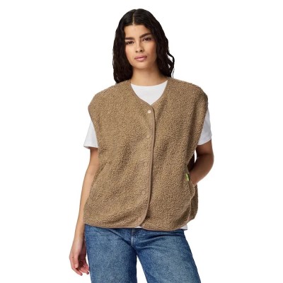 потник,дамски,жилетки,pieces,katty,teddy,vest,brown,(silver,mink)