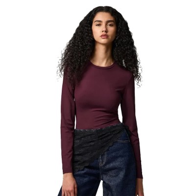 тениска,мъжки,тениски,дамски,тениски,pieces,lula,long,sleeve,t,shirt,purple,(winetasting)