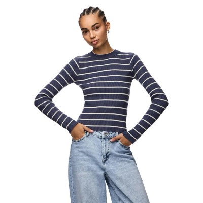 блуза,дамски,пуловери,дамски,плетени,дрехи,pieces,mira,new,o,neck,knit,sweater,blue,(ombre,blue,birch,narrow)