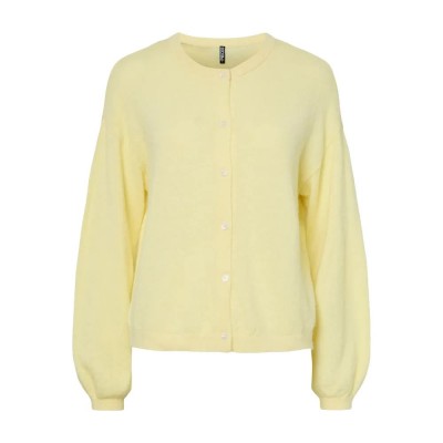 жилетка,дамски,пуловери,дамски,плетени,дрехи,pieces,naomi,o,neck,knit,cardigan,yellow,(french,vanilla,melange)