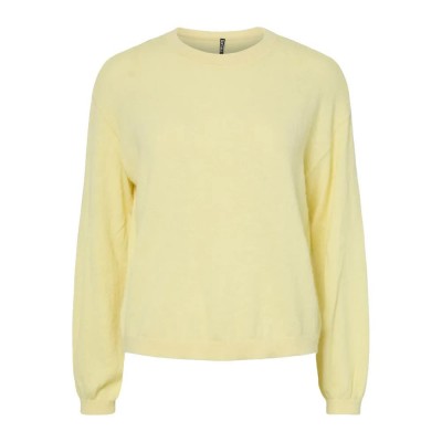 блуза,дамски,пуловери,дамски,плетени,дрехи,pieces,naomi,o,neck,knit,sweater,yellow,(french,vanilla,melange)
