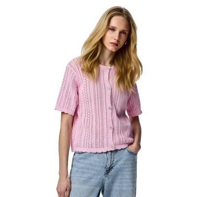 жилетка,мъжки,пуловери,дамски,пуловери,pieces,nuka,o,neck,knit,cardigan,pink,(roseate,spoonbill)