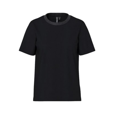 тениска,мъжки,тениски,дамски,тениски,pieces,ria,lurex,short,sleeve,t,shirt,black,(black,lurex,rib)