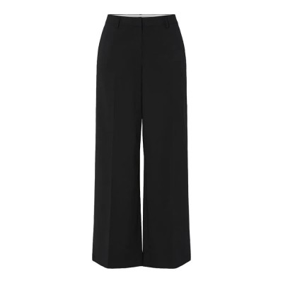 панталони,дамски,панталони,pieces,rosa,wide,high,waist,pants,black,(black)