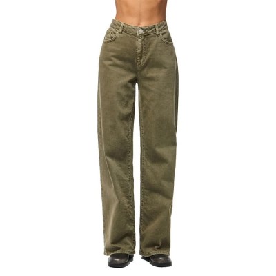дънки,дамски,панталони,pieces,silke,wide,colored,jeans,green,(military,olive)
