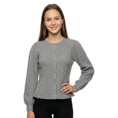 жилетка,мъжки,пуловери,дамски,пуловери,pieces,silly,puff,knit,cardigan,grey,(medium,grey,melange,melange)