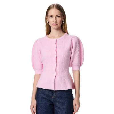 жилетка,мъжки,пуловери,дамски,пуловери,pieces,silly,puff,knit,cardigan,pink,(roseate,spoonbill,melange)