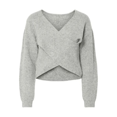 блуза,дамски,пуловери,дамски,плетени,дрехи,pieces,silly,rev,wrap,knit,sweater,grey,(light,grey,melange)
