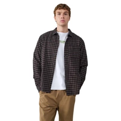 риза,с,дълъг,ръкав,дамски,ризи,мъжки,ризи,balmohk,oversize,pocket,flannel,long,sleeve,shirt,brown,(black,bean)