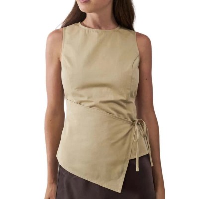 тениска,мъжки,тениски,дамски,тениски,balmohk,wrapped,sleeveless,t,shirt,beige,(beige)