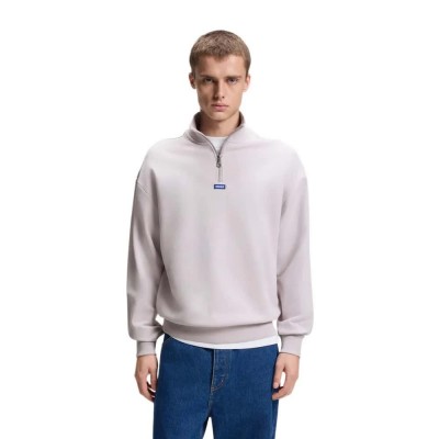 блуза,мъжки,пуловери,hugo,neeler,10249110,blue,half,zip,sweatshirt,grey,(light,pastel,purple)