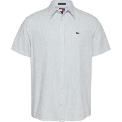 риза,с,къс,ръкав,дамски,ризи,мъжки,ризи,tommy,jeans,dm0dm20894,short,sleeve,shirt,grey,(colorado,blue,ecru)