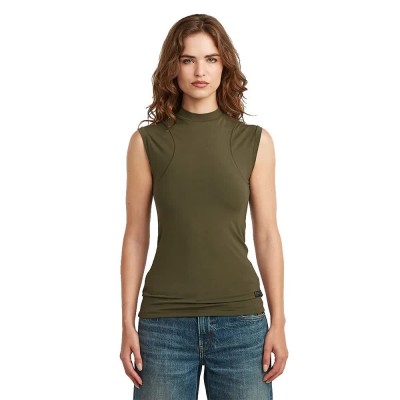 тениска,мъжки,тениски,дамски,тениски,g,star,2n,skin,super,slim,fit,sleeveless,high,neck,t,shirt,green,(shadow,olive)