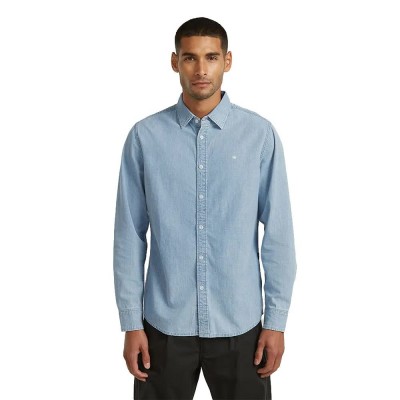риза,с,дълъг,ръкав,дамски,ризи,мъжки,ризи,g,star,clean,slim,fit,long,sleeve,shirt,blue,(sun,faded,smithsonite)