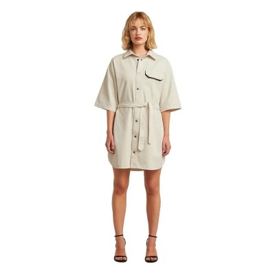 рокля,дамски,поли,и,рокли,g,star,d28401,e078,3,4,sleeve,short,dress,beige,(whitebait,gd)