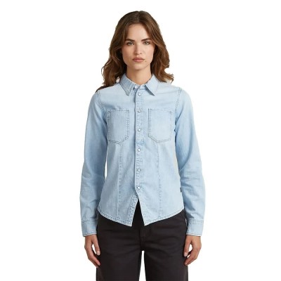 риза,с,дълъг,ръкав,дамски,ризи,мъжки,ризи,g,star,kick,slim,fit,long,sleeve,shirt,blue,(sun,faded,blue,mist)