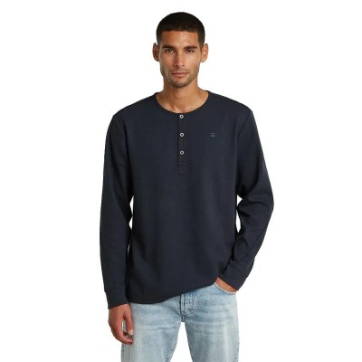 тениска,мъжки,тениски,дамски,тениски,g,star,structured,tweeter,granddad,long,sleeve,t,shirt,blue,(salute)