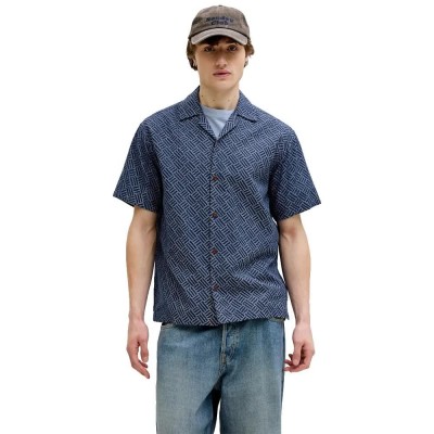 риза,с,къс,ръкав,дамски,ризи,мъжки,ризи,jack,&,jones,bluwinson,print,dobby,short,sleeve,shirt,blue,(pageant,blue,relaxfit)