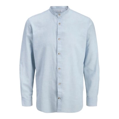 риза,с,дълъг,ръкав,дамски,ризи,мъжки,ризи,jack,&,jones,esummer,linen,blend,band,long,sleeve,shirt,blue,(celestial,blue)