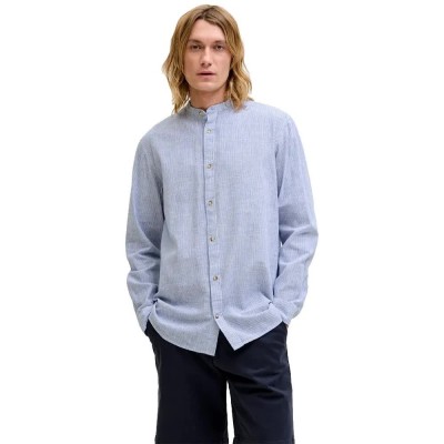 риза,с,дълъг,ръкав,дамски,ризи,мъжки,ризи,jack,&,jones,esummer,linen,blend,band,long,sleeve,shirt,blue,(infinity,stripes)