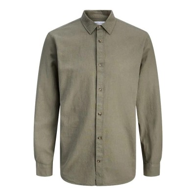 риза,с,дълъг,ръкав,дамски,ризи,мъжки,ризи,jack,&,jones,esummer,linen,blend,long,sleeve,shirt,green,(dusty,olive)