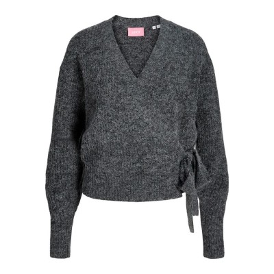 блуза,дамски,пуловери,дамски,плетени,дрехи,jack,&,jones,evi,wrap,knit,jjxx,sweater,grey,(dark,grey,melange)