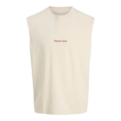 тениска,мъжки,тениски,дамски,тениски,jack,&,jones,norrebro,emb,sleeveless,t,shirt,beige,(antique,white)