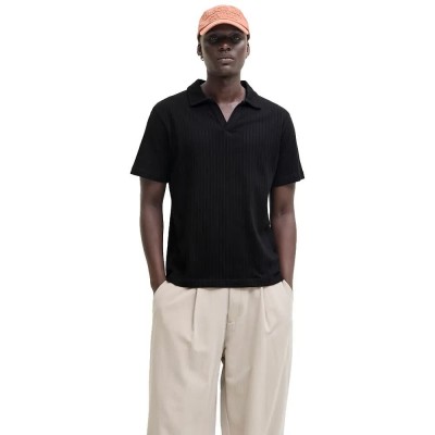 дамски,блузи,с,яка,мъжки,блузи,с,яка,jack,&,jones,party,split,polo,short,sleeve,polo,black,(black)