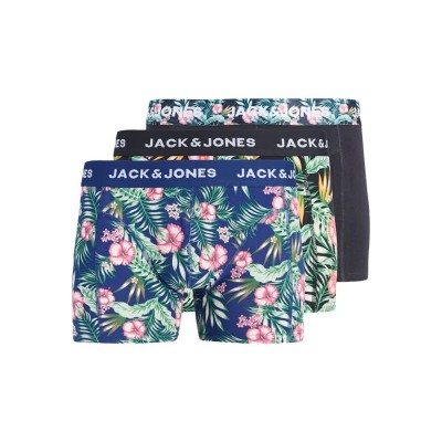боксерки,мъжко,бельо,jack,&,jones,sean,flower,trunks,boxers,3,units,blue,(dark,navy,bellwether,blue,dark,navy)