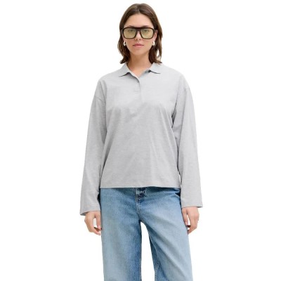 дамски,блузи,с,яка,мъжки,блузи,с,яка,jack,&,jones,vilma,solid,jjxx,long,sleeve,polo,grey,(light,grey,melange)