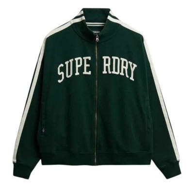 блуза,дамски,блузи,superdry,athletic,essential,applique,loose,fit,full,zip,sweatshirt,green,(enamel,green)