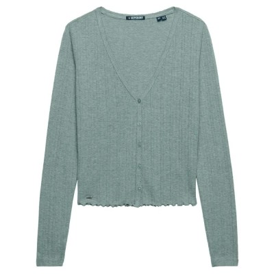 жилетка,мъжки,пуловери,дамски,пуловери,superdry,athletic,essential,pointelle,cardigan,green,(grey,marl)
