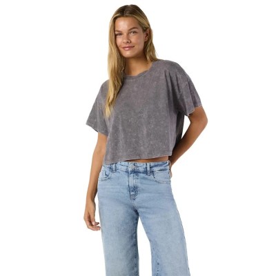 фланелка,с,къс,ръкав,дамски,топове,noisy,may,alena,short,sleeve,top,grey,(charcoal,gray,wash)