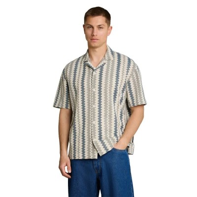 риза,с,къс,ръкав,дамски,ризи,мъжки,ризи,tom,tailor,1050977,short,sleeve,shirt,beige,(green,white,zick,zack,stripe)
