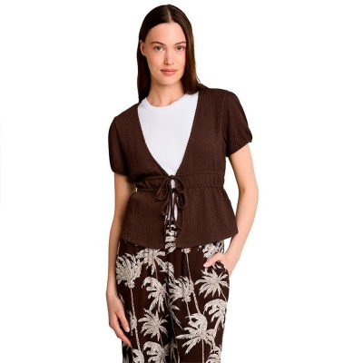 дамски,блузи,tom,tailor,1052081,short,sleeve,blouse,brown,(cool,dark,brown)
