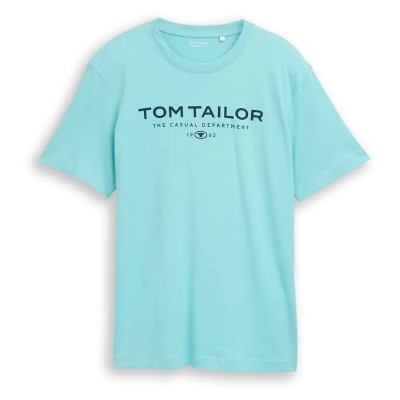 тениска,мъжки,тениски,дамски,тениски,tom,tailor,cotton,logo,print,short,sleeve,t,shirt,blue,(river,teal)