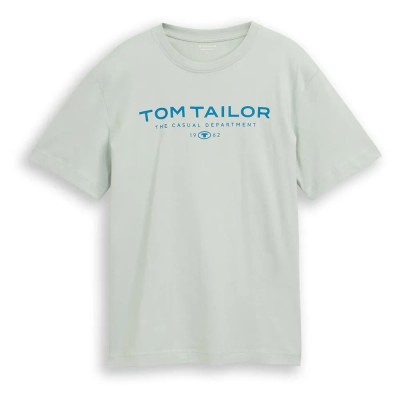 тениска,мъжки,тениски,дамски,тениски,tom,tailor,cotton,logo,print,short,sleeve,t,shirt,green,(soft,greyish,green)