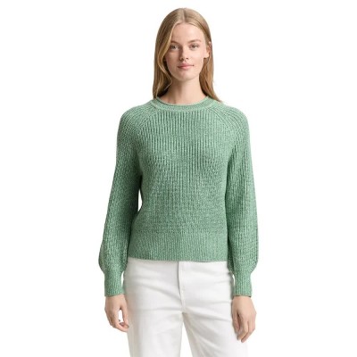 блуза,дамски,пуловери,дамски,плетени,дрехи,tom,tailor,crew,neck,sweater,green,(bleached,green,white,mouline)