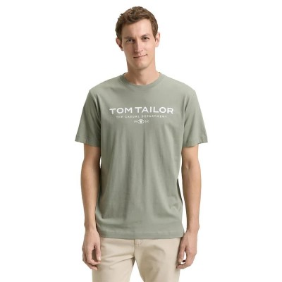 тениска,мъжки,тениски,дамски,тениски,tom,tailor,cotton,logo,print,short,sleeve,t,shirt,green,(greyish,shadow,olive)
