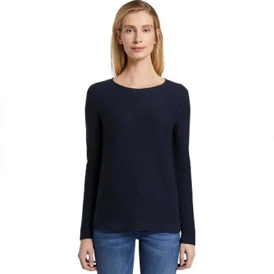блуза,дамски,пуловери,дамски,плетени,дрехи,tom,tailor,ottoman,sweater,blue,(sky,captain,blue)