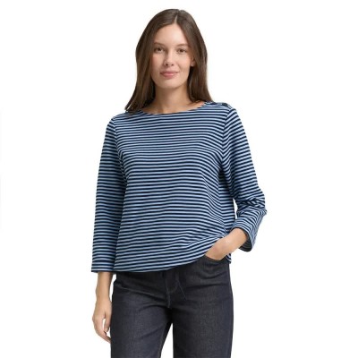 тениска,мъжки,тениски,дамски,тениски,tom,tailor,structured,3,4,sleeve,t,shirt,blue,(blue,navy,regular,stripe)