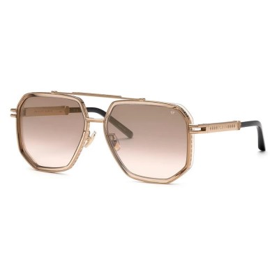 слънчеви,очила,слънчеви,очила,philipp,plein,spp187m,618l7g,61x17x145,mm,sunglasses,brown,(shiny,grey,gold,matt)