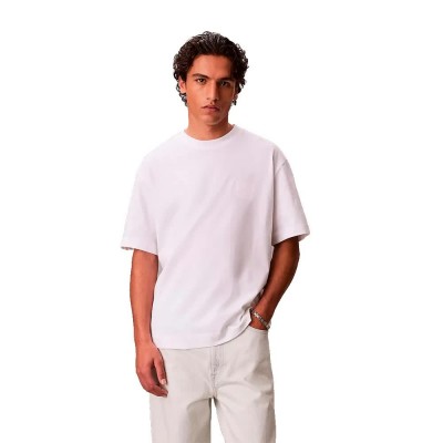 тениска,мъжки,тениски,дамски,тениски,calvin,klein,emblem,badge,relaxed,fit,short,sleeve,t,shirt,white,(bright,white)