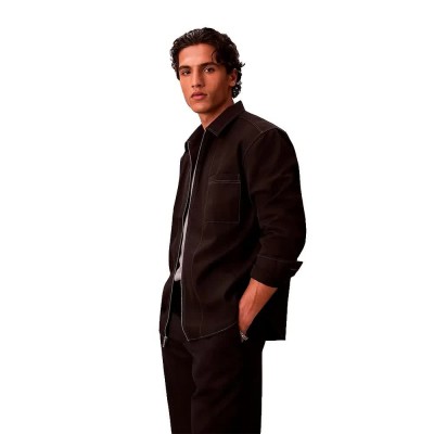 мъжки,якета,дамски,якета,и,палта,calvin,klein,gabardine,relaxed,fit,overshirt,brown,(black)