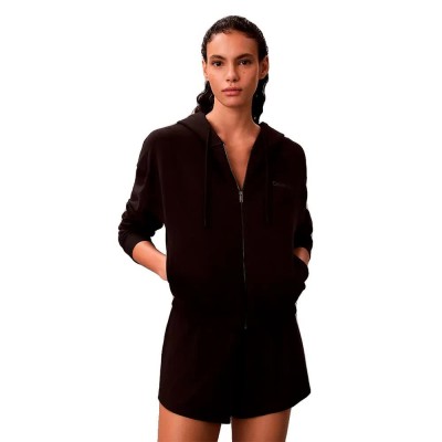 блуза,дамски,блузи,calvin,klein,lv00qs7513,full,zip,sweatshirt,black,(black)