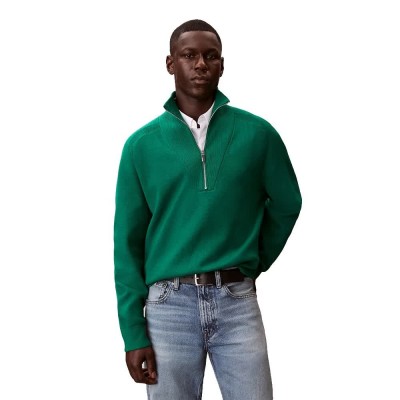 блуза,мъжки,пуловери,дамски,пуловери,calvin,klein,lv040bm333,half,zip,sweater,green,(deco,green)
