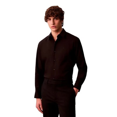 риза,с,дълъг,ръкав,мъжки,ризи,calvin,klein,lv04lb148g,long,sleeve,shirt,brown,(black)