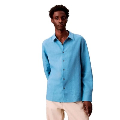 риза,с,дълъг,ръкав,мъжки,ризи,calvin,klein,lv04lb449g,linen,long,sleeve,shirt,blue,(blue,steam)