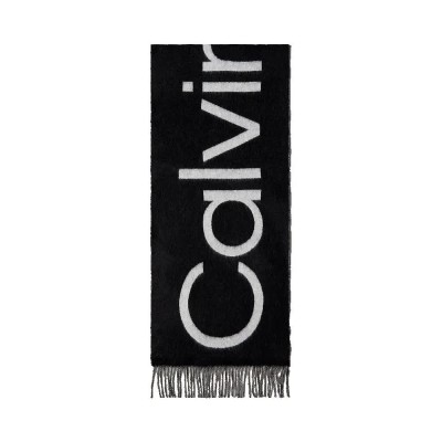 шал,ръкавици,шапки,и,шалове,calvin,klein,bold,logo,scarf,black,(black)