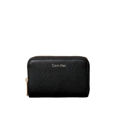 портфейли,и,портмонета,calvin,klein,foil,logo,medium,woman,wallet,black,(black,toasted,coconut)